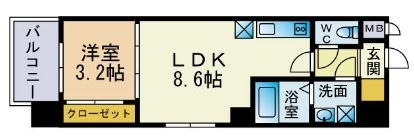 アーティー警固本通り802号室-間取り