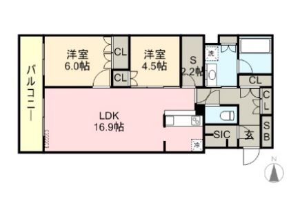 RJRプレシア博多駅前1205号室-間取り