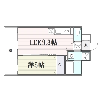 グランジュ大濠203号室-間取り