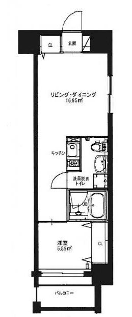 レジデンシャルヒルズアネックススイート401号室-間取り