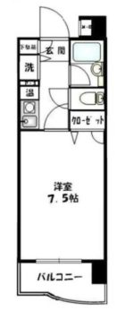 ロマネスク西新第5 - 所在階***階の間取り図 7923