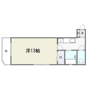 いわき６番館1104号室-間取り