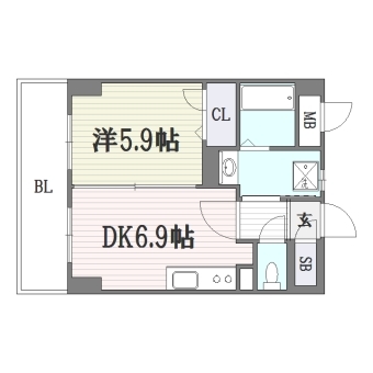 ローヤルマンション博多駅前706号室-間取り