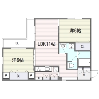 ライオンズマンション舞鶴203号室-間取り