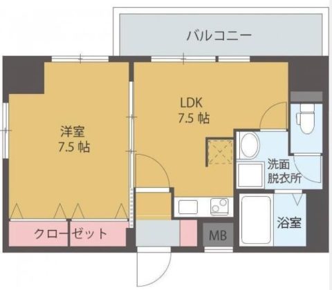 メルクリオけやき通り7F号室-間取り