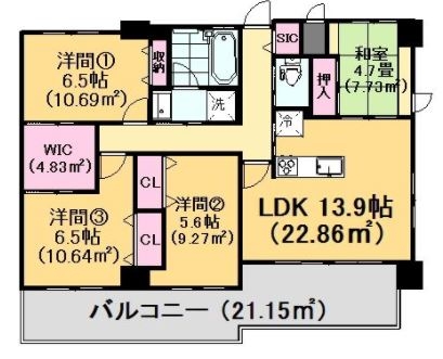 アクシオン高宮東グラツィア802号室-間取り