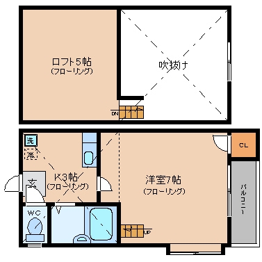 ハイツ博多駅南205号室-間取り