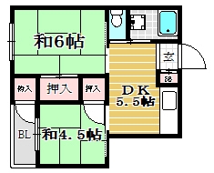 三角ビル6A号室-間取り