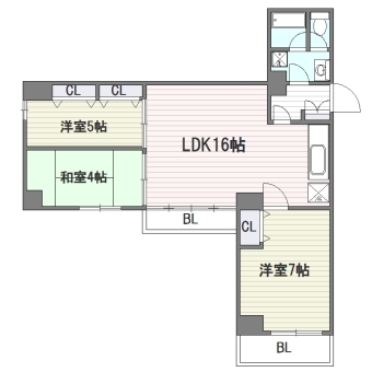 フェイズイン博多駅東303号室-間取り