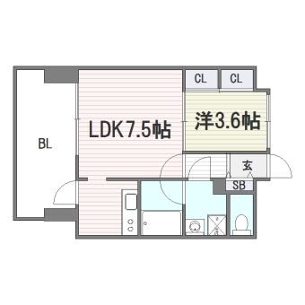 リアンシエルブルー東公園906号室-間取り