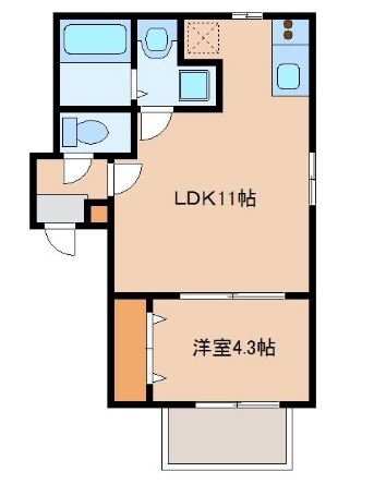 kate貝塚202号室-間取り