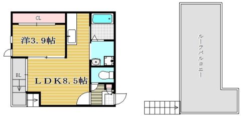 Grandtic tranquil 警固201号室-間取り