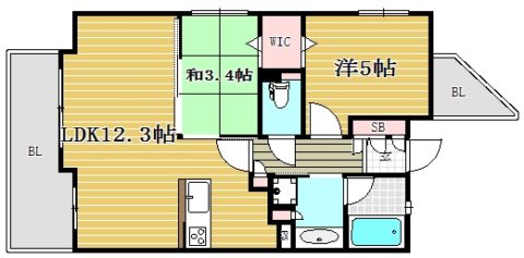 アクタス箱崎ステーションコート201号室-間取り