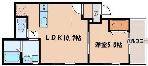 カトレア天神東201号室-間取り