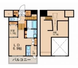 リアンシエルブルー東比恵Ⅱ1203号室-間取り