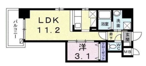 ルピナス天神604号室-間取り