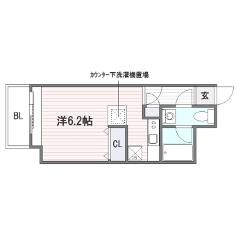 エステートモア姪浜305号室-間取り