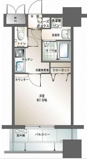 エンクレスト御供所1209号室-間取り