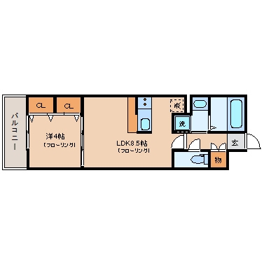 エストレーア薬院302号室-間取り