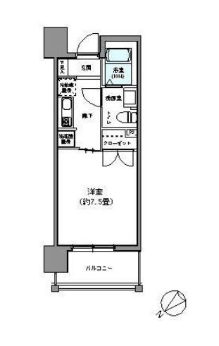 パークアクシス博多駅南206号室-間取り