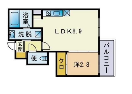 グラシア八田弐番館105号室-間取り