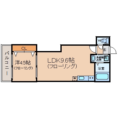 ゆうプラザ博多駅東Ｂ棟203号室-間取り