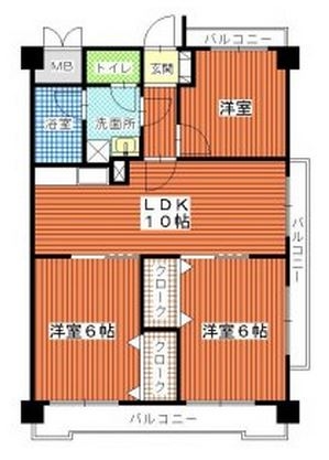 シティマンション平尾Ⅱ201号室-間取り