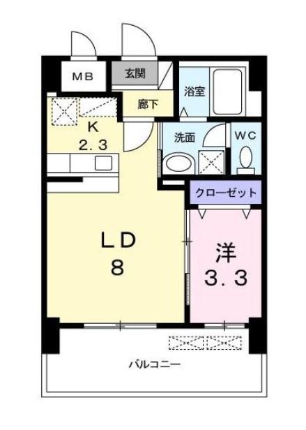 ボヌール高砂101号室-間取り