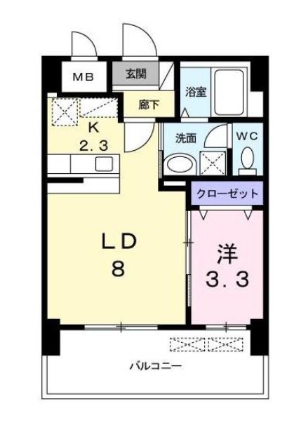 ボヌール高砂202号室-間取り