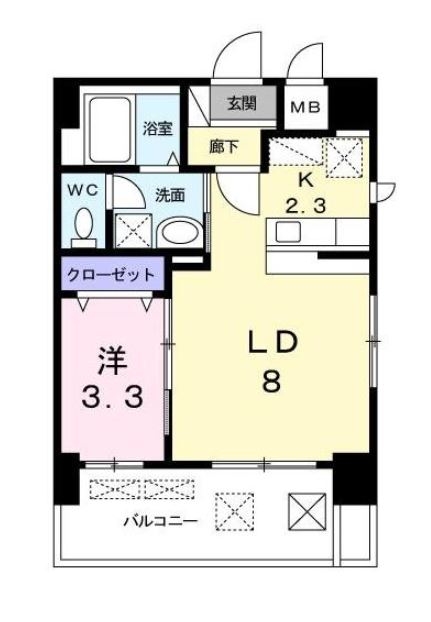 ボヌール高砂201号室-間取り