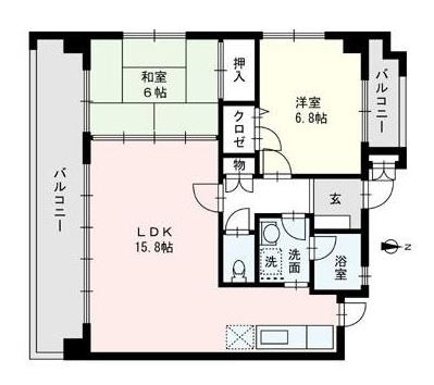 アーバンフラット博多駅南603号室-間取り