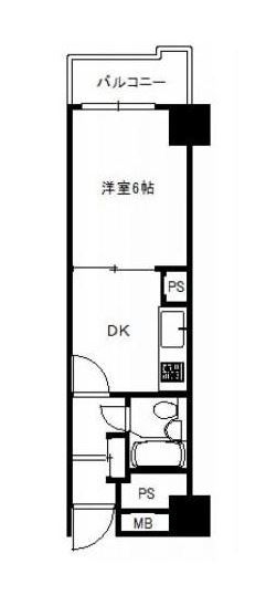 シャンボール大名D棟407号室-間取り