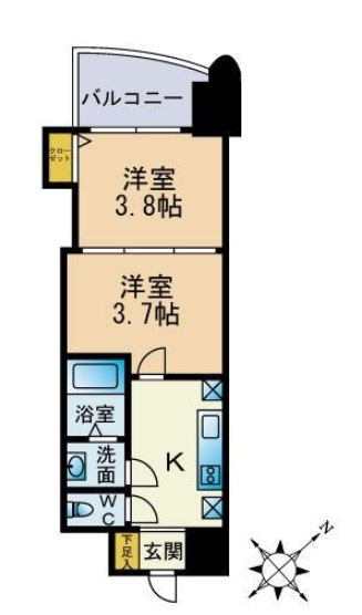 アリビオ博多駅北1202号室-間取り