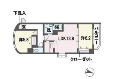 リュミエール博多303号室-間取り