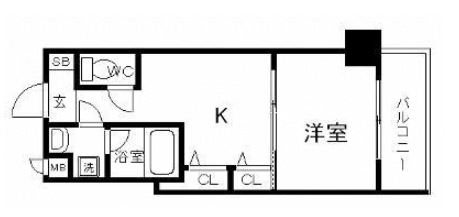 アクタス天神III206号室-間取り