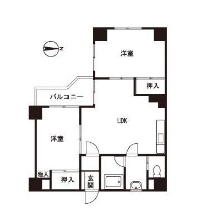 ローズマンション大名402号室-間取り