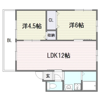 ブリリアント102号室-間取り