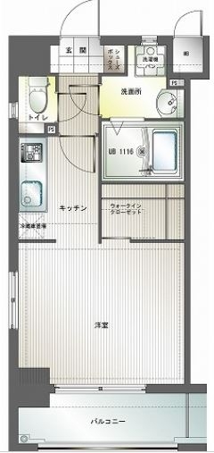 エンクレスト博多Ⅲ209号室-間取り