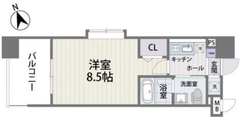 S-FORT福岡県庁前204号室-間取り