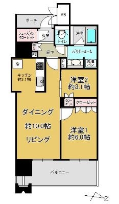 MJR赤坂タワー508号室-間取り