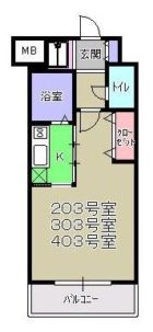 グリーンコート西新 - 所在階 の間取り図