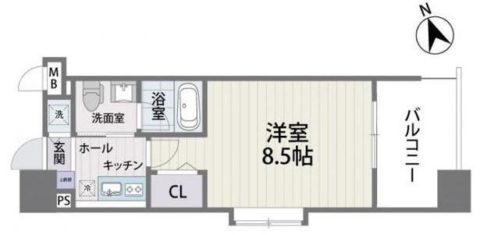 S-FORT福岡県庁前808号室-間取り