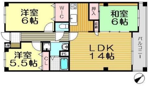 第二古門戸ミツヤマビル302号室-間取り