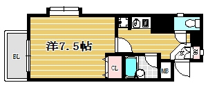 ステイタスマンション大橋601号室-間取り