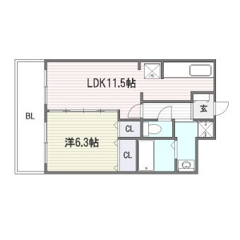 パークヴュー東比恵303号室-間取り