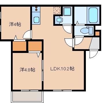 ベルデマール香椎202号室-間取り