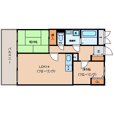 グランピア空港前505号室-間取り