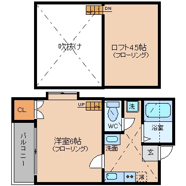 ブロアコート美野島202号室-間取り