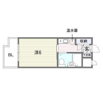 ロマネスク西新オレンジ通り608号室-間取り