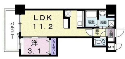 ルピナス天神902号室-間取り